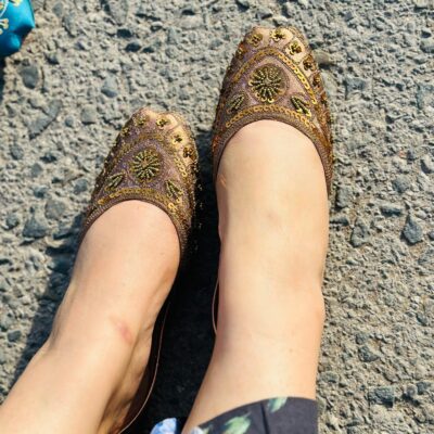 Antique Bronze Beaded Khussa