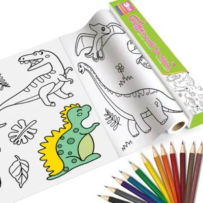 Children's Coloring Drawing Roll 3 Meter with Free Color Markers