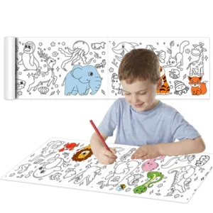 Children's Coloring Drawing Roll 3 Meter with Free Color Markers photo review