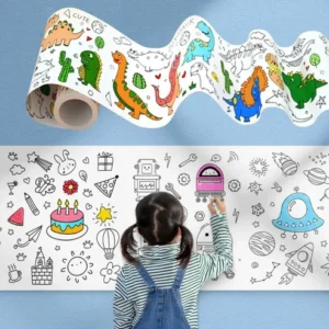 Children's Coloring Drawing Roll 3 Meter with Free Color Markers photo review